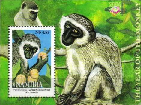 Namibia - 2004 Vervet Monkeys MS MNH SACC 441