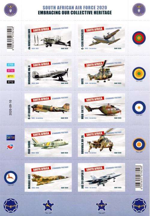 South Africa - 2020 Air Force Centenary Sheet MNH