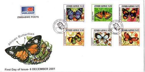 Zimbabwe - 2001 Butterflies FDC SG 1066-1071