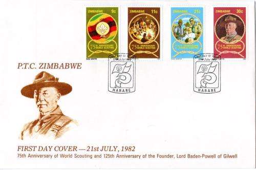 Zimbabwe - 1982 75th Anniversary of Boy Scouts FDC SG 616-619