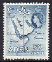 Aden - 1956 QEII 50c p12x13.5 MNH SG 59a