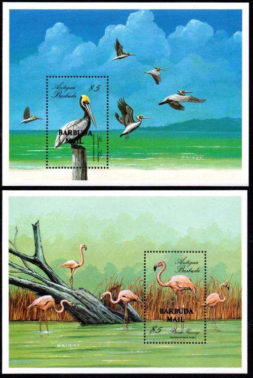 Barbuda - 1988 Birds Barbuda Mail Overprint Set MNH