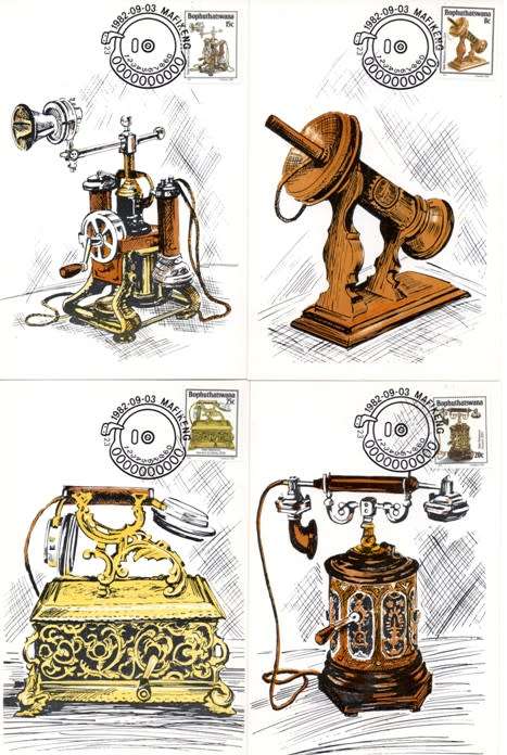 Bophuthatswana - 1982 History of the Telephone (2nd series) Maxi Card Set