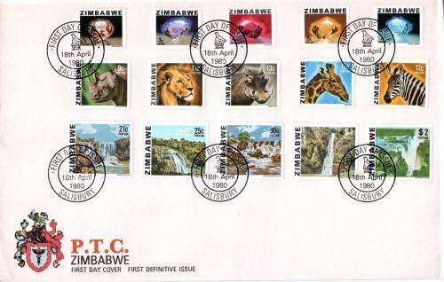 Zimbabwe - 1980 Definitive FDC SG 576-590