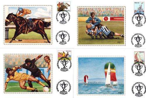 South Africa - 1983 Sport Silk Maxi Card Set SACC 549-552
