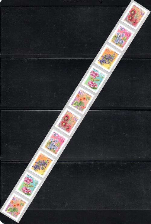 South Africa - 2001 7th Definitive SPR Flowers Self-adhesive Strip (2001.04.25) MNH
