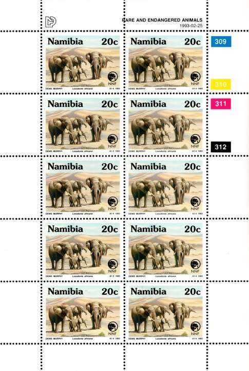 Namibia - 1993 Rare and Endangered Animals Sheet Set MNH SACC 69-72