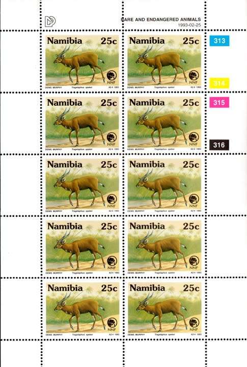 Namibia - 1993 Rare and Endangered Animals Sheet Set MNH SACC 69-72