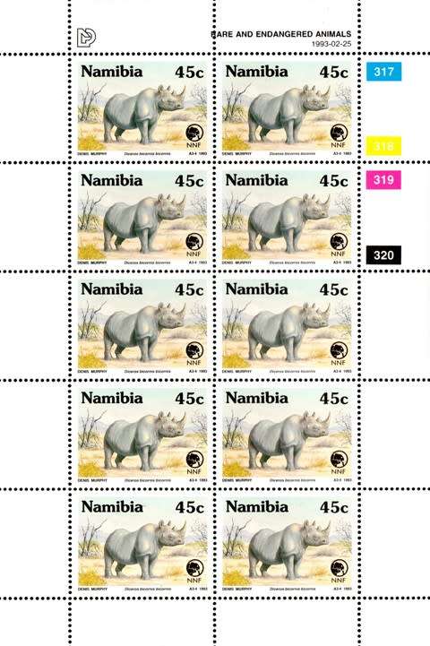 Namibia - 1993 Rare and Endangered Animals Sheet Set MNH SACC 69-72