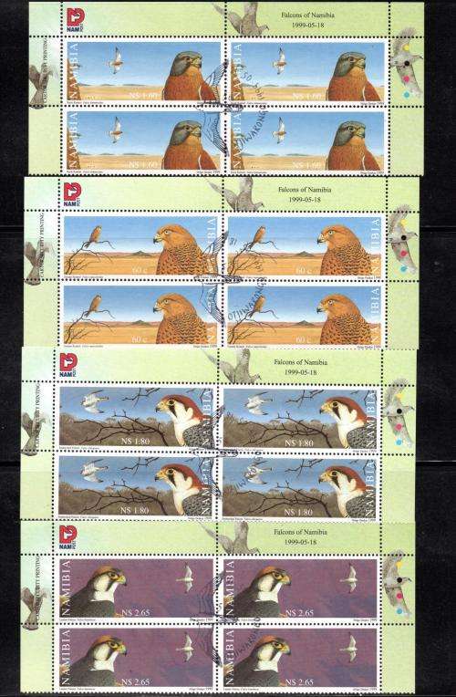 Namibia - 1999 Falcons Control Block Set Used SACC 299-302