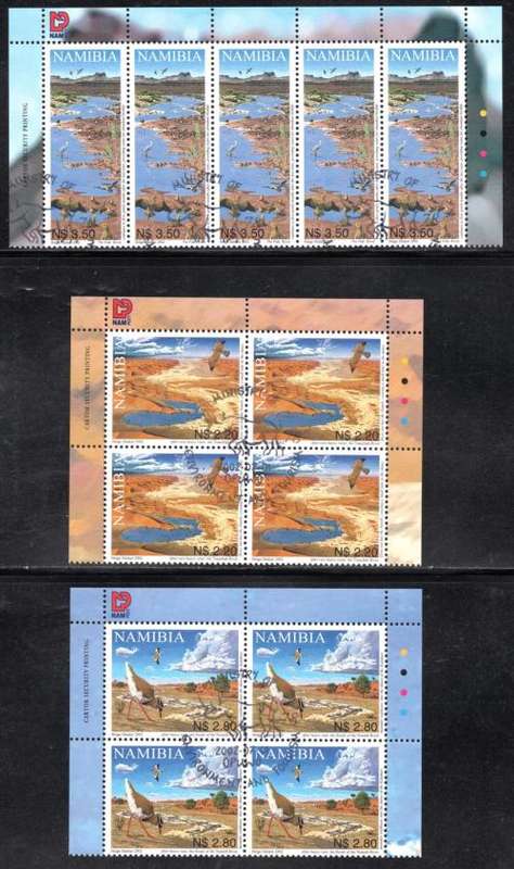 Namibia - 2002 Ephemeral Rivers Control Block Set Used SACC 395-399