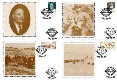SWA - 1983 75th Anniv of Discovery of Diamonds Silk Maxi Card Set