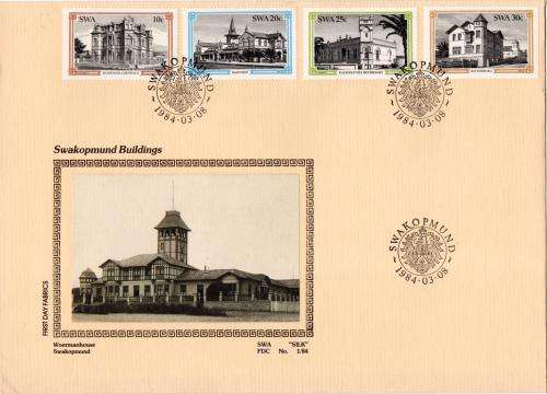 SWA - 1984 Buildings of Swakopmund Silk FDC