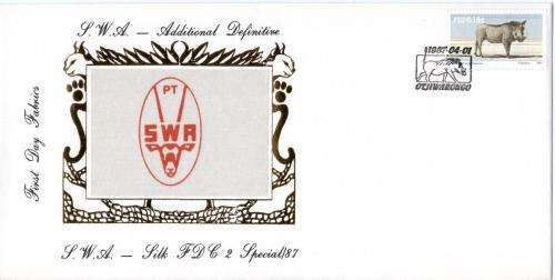 SWA - 1987 16c Warthog Additional Value Silk FDC