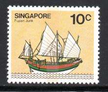 Singapore - 1981 Ships 10c 4mm phosphor band MNH SG 366p