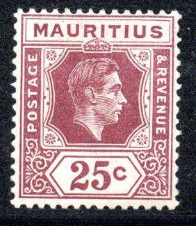 Mauritius - 1938-49 KGVI 25c MH SG 259