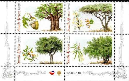 South Africa - 1998 Indigenous Trees Block MNH SACC 1125-1128 (1117-1120)