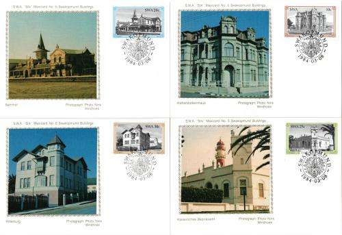 SWA - 1984 Buildings of Swakopmund Silk Maxi Card Set