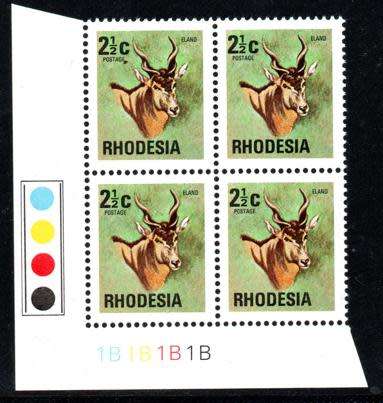 Rhodesia - 1974 Definitive 2.5c 1B Control Block MNH SACC 252