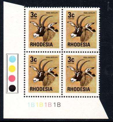 Rhodesia - 1974 Definitive 3c 1B Control Block MNH SACC 253