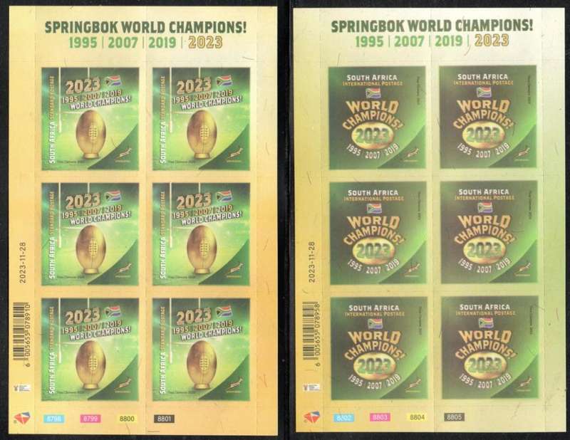 South Africa - 2023 Rugby World Cup Champions Sheet Set MNH