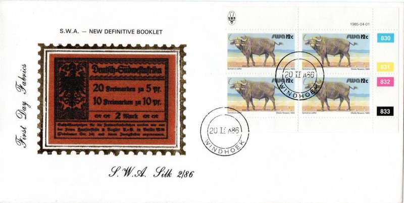 SWA - 1986 Buffalo Booklet Silk FDC