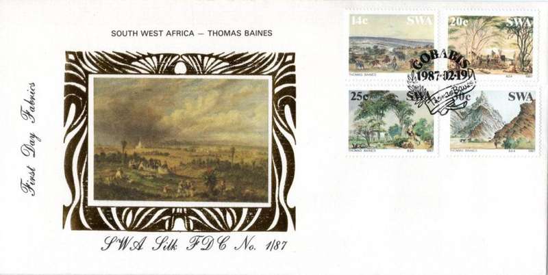 SWA - 1987 Thomas Baines Silk FDC