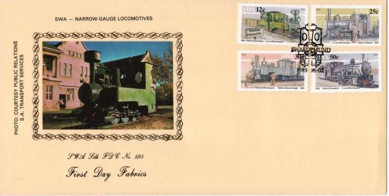 SWA - 1985 Narrow-gauge Railway Locomotives Silk FDC