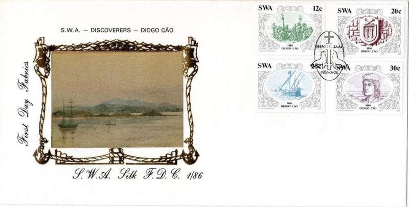 SWA - 1986 Discoverers of SWA Diogo Cao Silk FDC