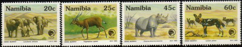 Namibia - 1993 Rare and Endangered Animals Set MNH SACC 69-72