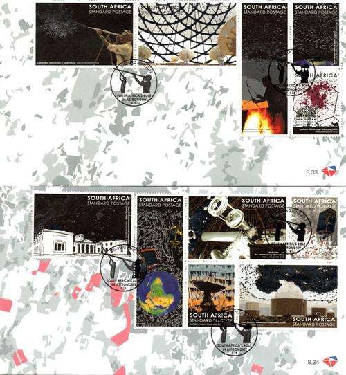 South Africa - 2012 SA Role in Astronomy FDC Set 8.33 + 8.34