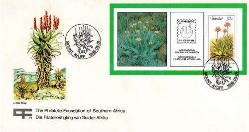 Transkei - 1986 Aloes Philatelic Foundation MS FDC T1