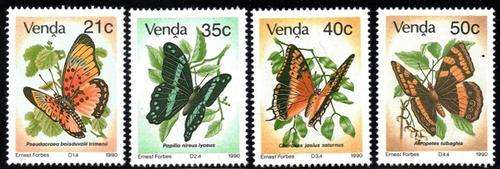 Venda - 1990 Butterflies Set MNH SACC 214-217