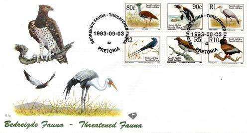 South Africa - 1993 6th Definitive Endangered Fauna FDC 6.1 Set
