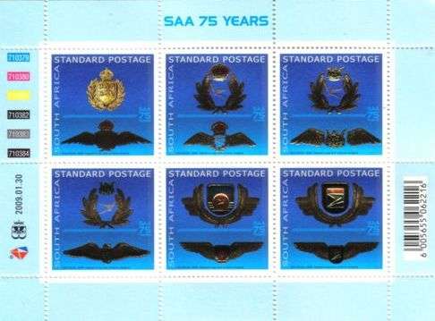 South Africa - 2009 75th Anniversary of SAA Set of Sheets MNH SACC 1917-1928