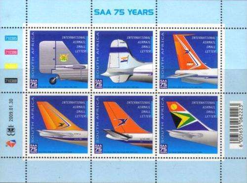 South Africa - 2009 75th Anniversary of SAA Set of Sheets MNH SACC 1917-1928