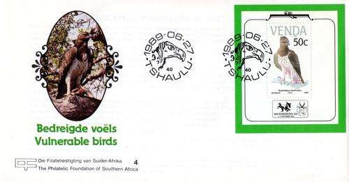 Venda - 1989 Endangered Birds Philatelic Foundation FDC V4