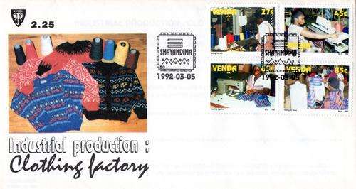 Venda - 1992 Clothing Factory FDC 2.25