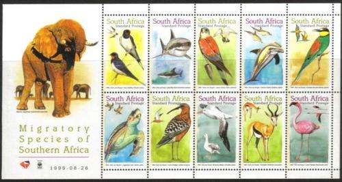 South Africa - 1999 Migratory Species Sheet MNH SACC 1245