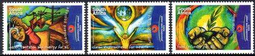 South Africa - 2002 World Summit 2nd Issue Set MNH SACC 1495-1497