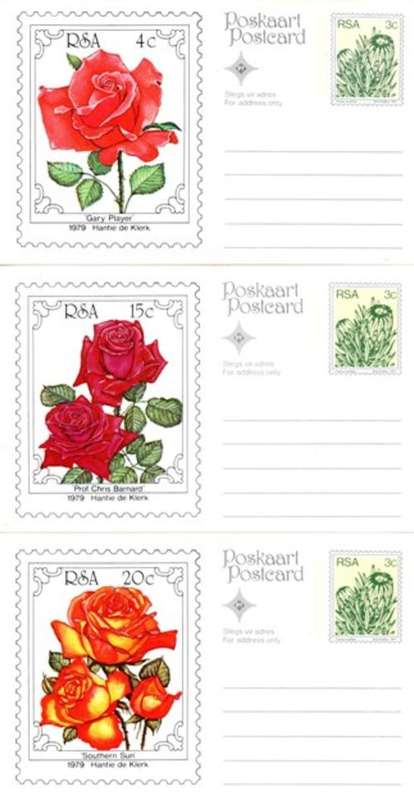 South Africa - 1979 Roses Postcard Set