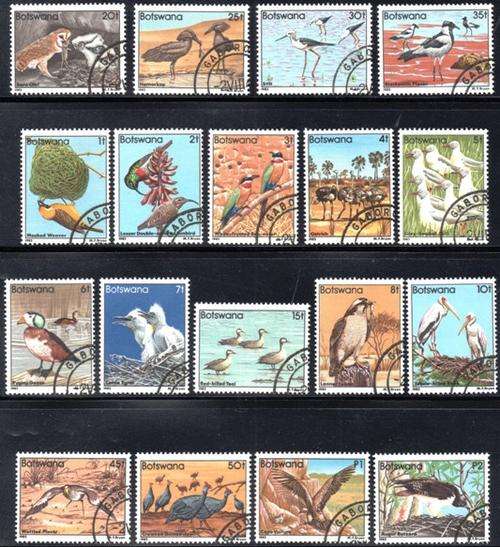 Botswana - 1982 Definitive Issue Birds Set Used SG 515-532