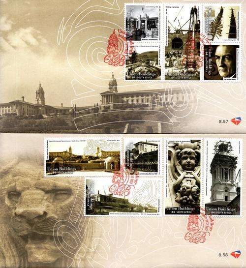 South Africa - 2013 Union Buildings Centenary FDC Set 8.55-8.58