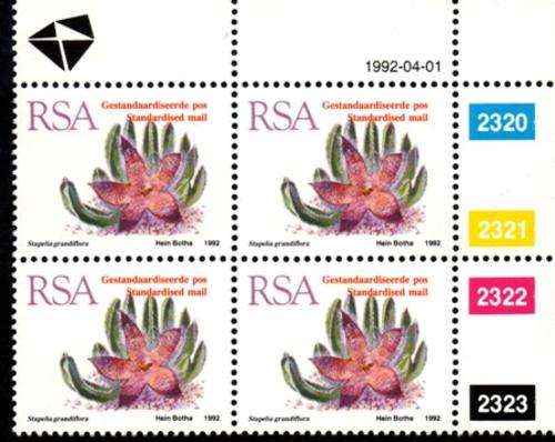 South Africa - 1993 Succulents Standard Mail Control Block (1993.04.01) MNH SACC 795