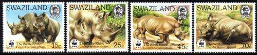 Swaziland - 1987 WWF White Rhino Set MNH SG 529-532