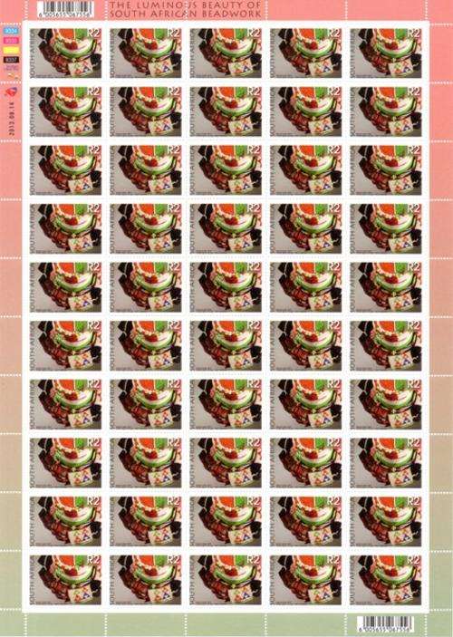 South Africa - 2013 8th Definitive Beadwork R2 Reprint Sheet (2013.08.14) MNH