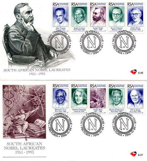 South Africa - 1996 SA Nobel Laureates FDC Set 6.46 + 6.47