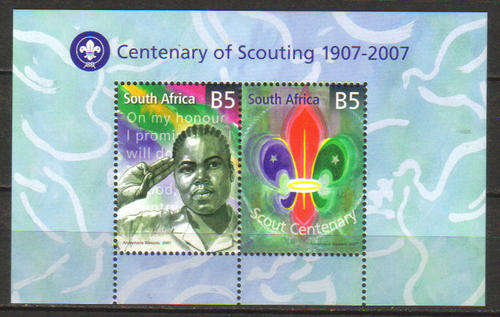 South Africa - 2007 Centenary of Scouting MS MNH SACC 1829