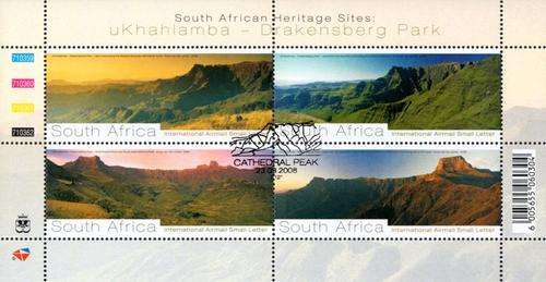 South Africa - 2008 Heritage Sites Drakensberg Sheet Used SACC 1904