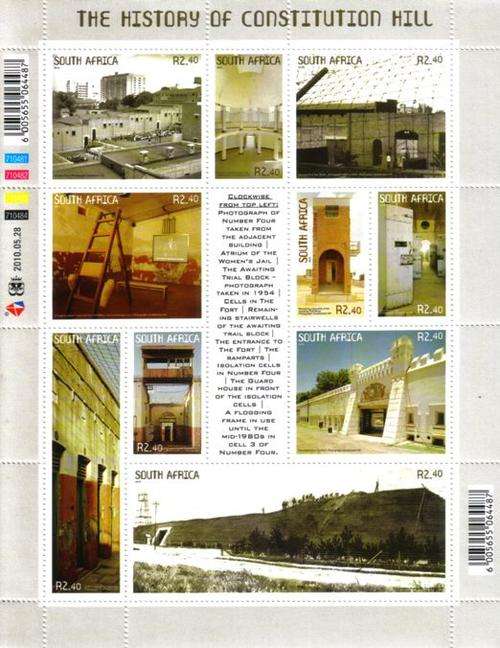 South Africa - 2010 History of Constitution Hill Sheet MNH SACC 2047